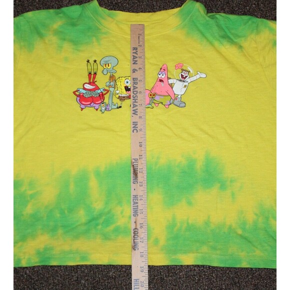 Spongebob Squarepants Long Sleeve Tee Shirt t-shirt Tye-Dye Youth XXL Yellow - Picture 5 of 5